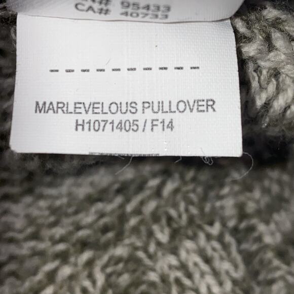 Horny Toad Sweater Womens Small 100% Merino Wool Gray Cream Hi-low Elbow Patch - Picture 7 of 8